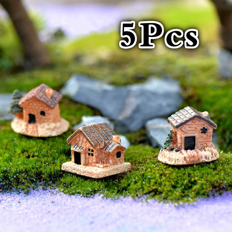 Smart Home Furniture - 5Pcs Mini Doll House Stone House