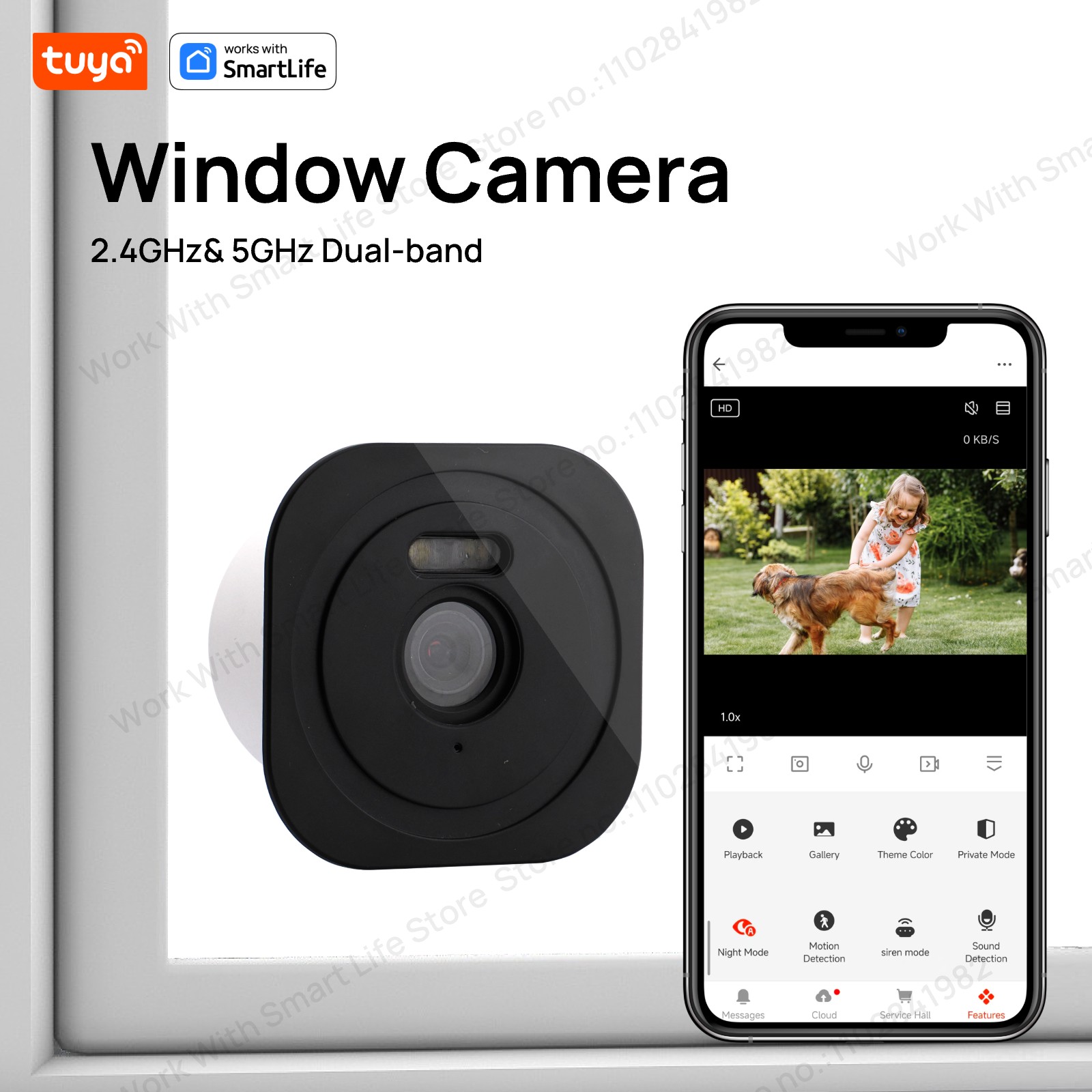 Smart Home Cctv Camera - 3MP 2K Tuya Window Camera,2.4GHz &