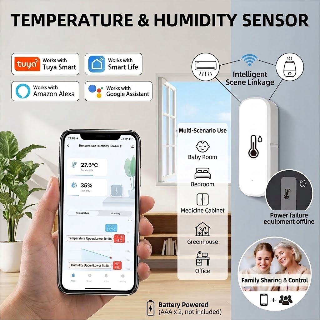 WiFi Smart Temperature and Hum - Smart Home Furniture 评论和价格