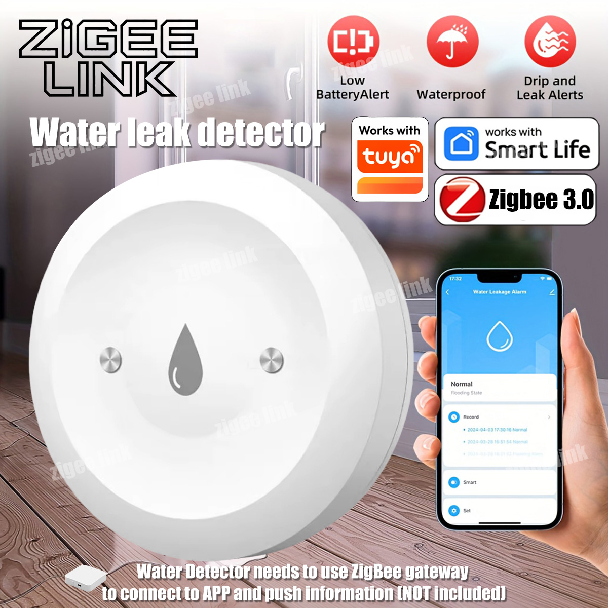 ZigBee 3.0 Water Sensor Smart  - Smart Home Zentrale 评论和价格