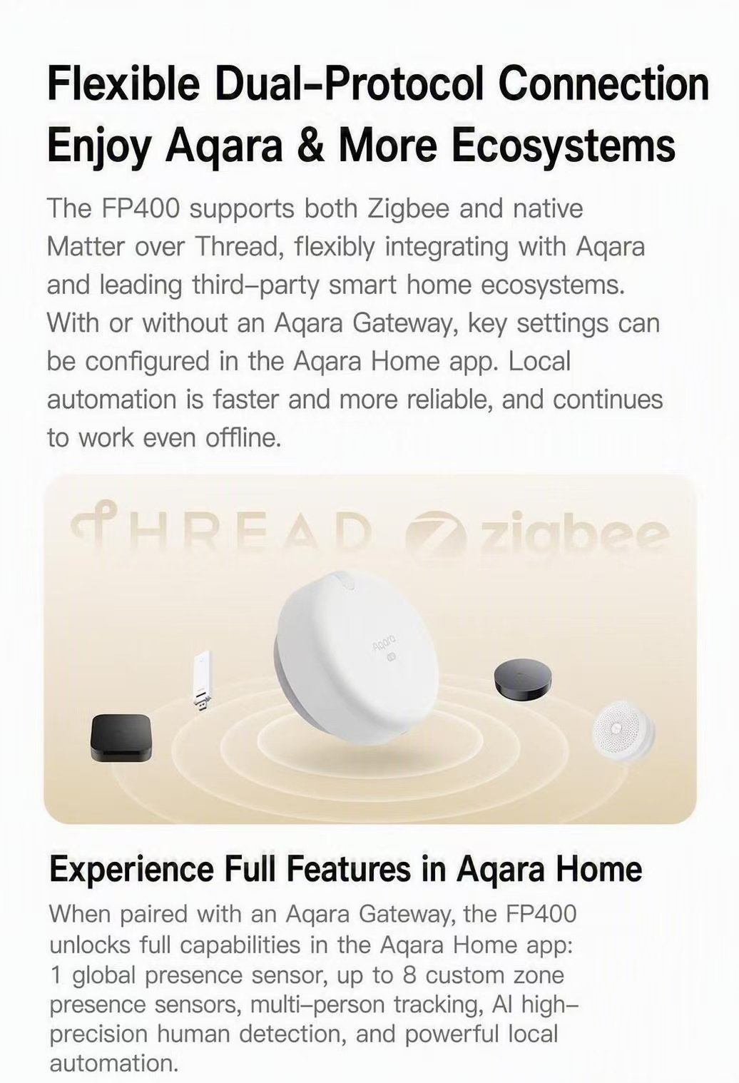 Aqara FP400 AI Millimeter‑Wave - Pir Motion Sensor 评论和价格