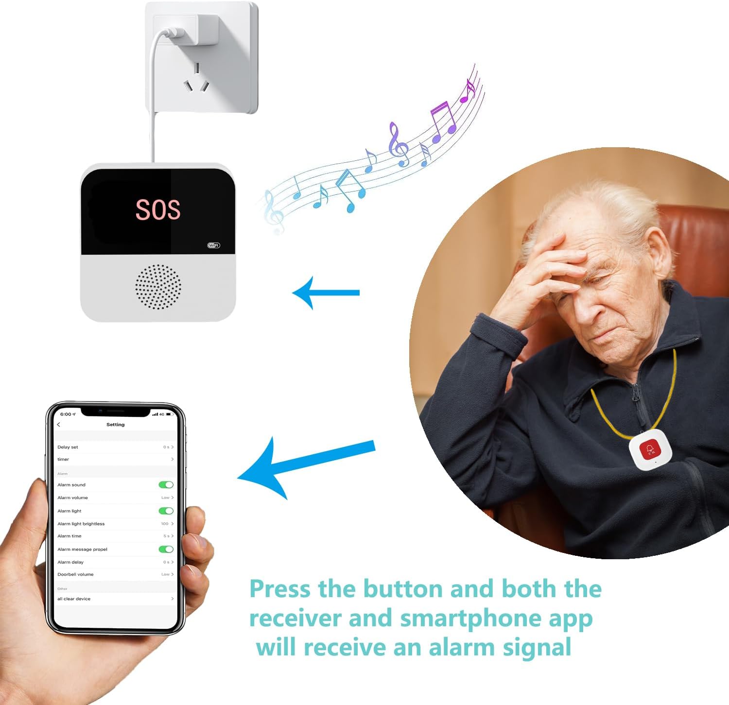 Wireless WiFi Elderly Caregive - Smart Home Button 评论和价格